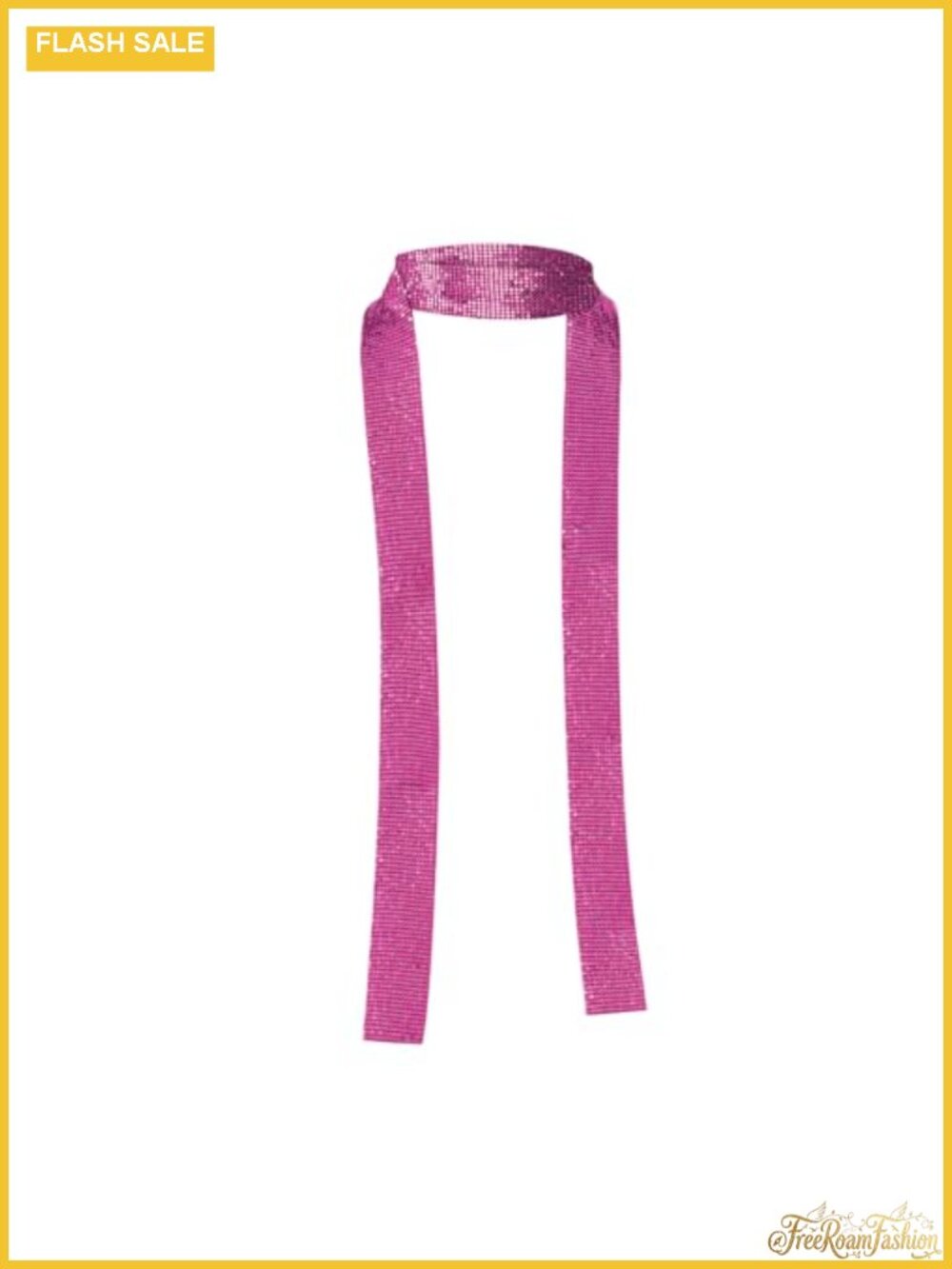 Metal Sequins Skinny Neckerchief Scarf Long Thin Sparkle Party Evening